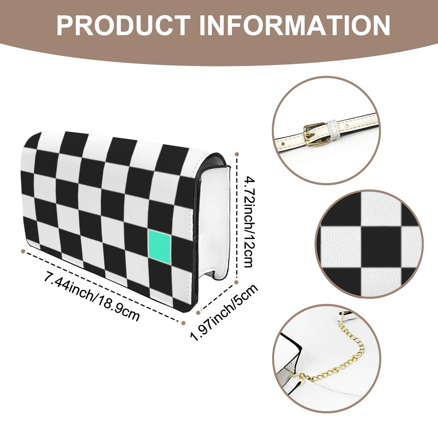 Rhythm and Check Mini Chain Crossbody Bag