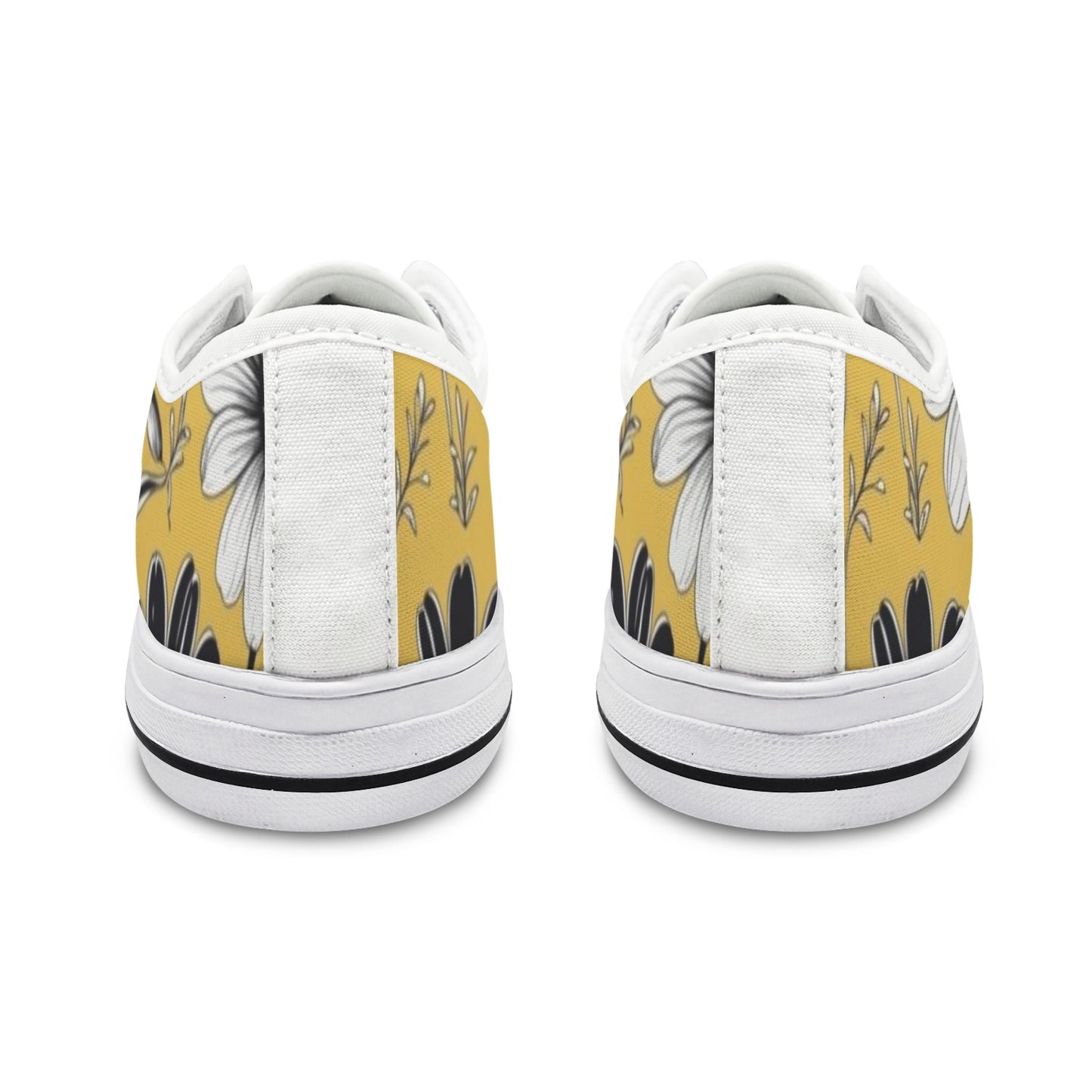 Yellow Blossom Low Sneakers — White