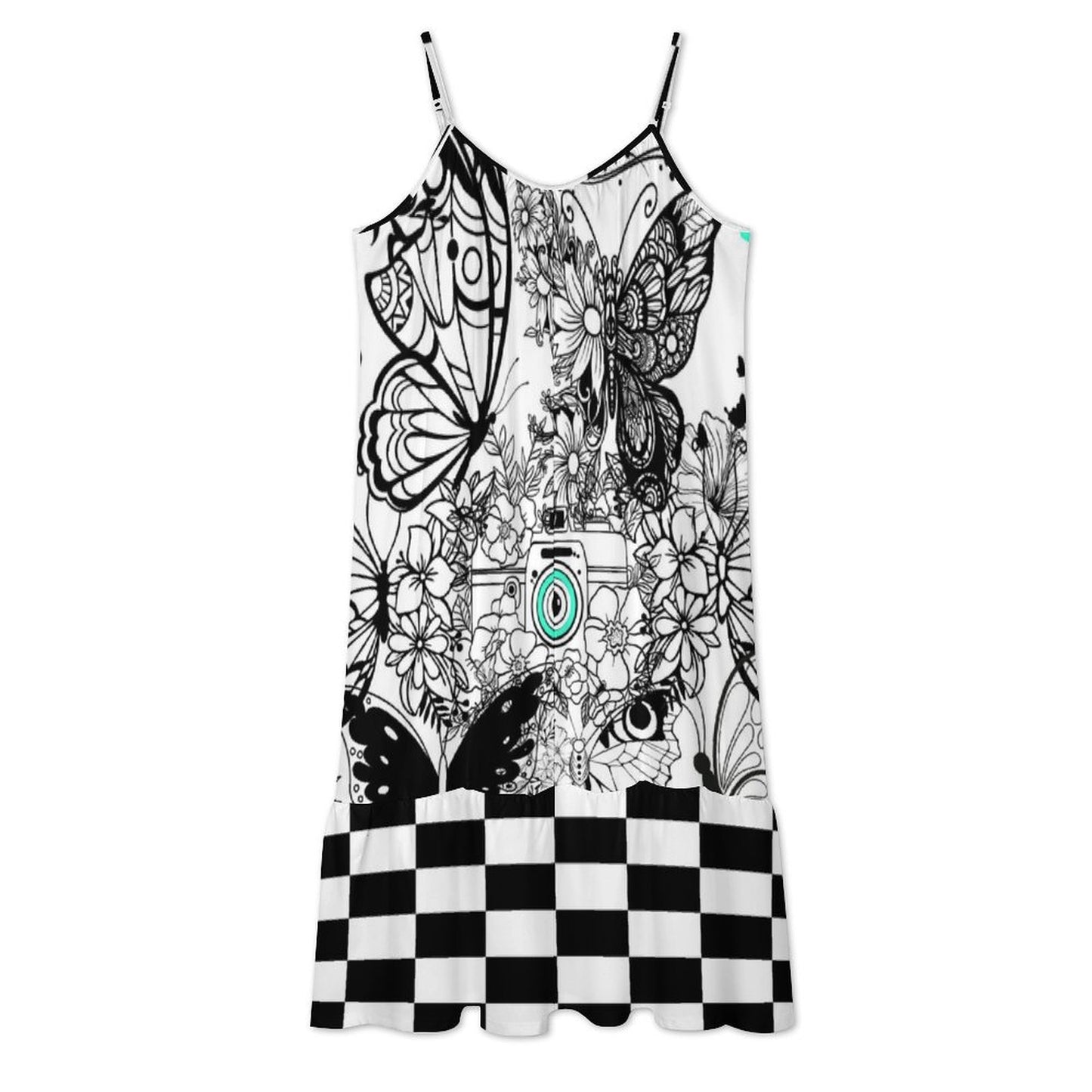 Checker Love Suspender Dress